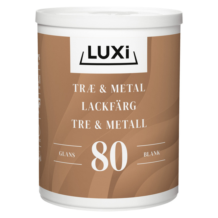 Træ- & metalmaling vandbaseret sort 0,75 l - Luxi